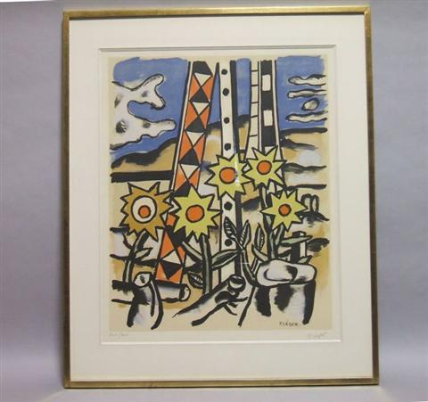 Appraisal: FERNAND LEGER FRENCH - FLORAL Color lithograph X in sight