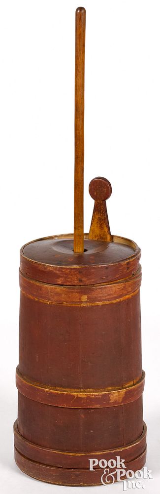 Appraisal: Painted butter churn th c Painted butter churn th c