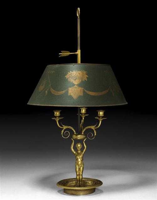 Appraisal: TABLE LAMP KNOWN AS A LAMPE BOUILLOTTE late Louis XVI