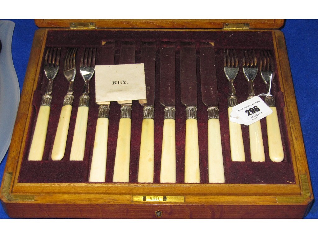 Appraisal: Cased piece fruit cutlery set