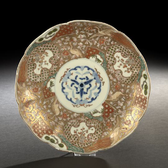 Appraisal: Good Japanese Imari Porcelain Shaped Dish th century with lightly