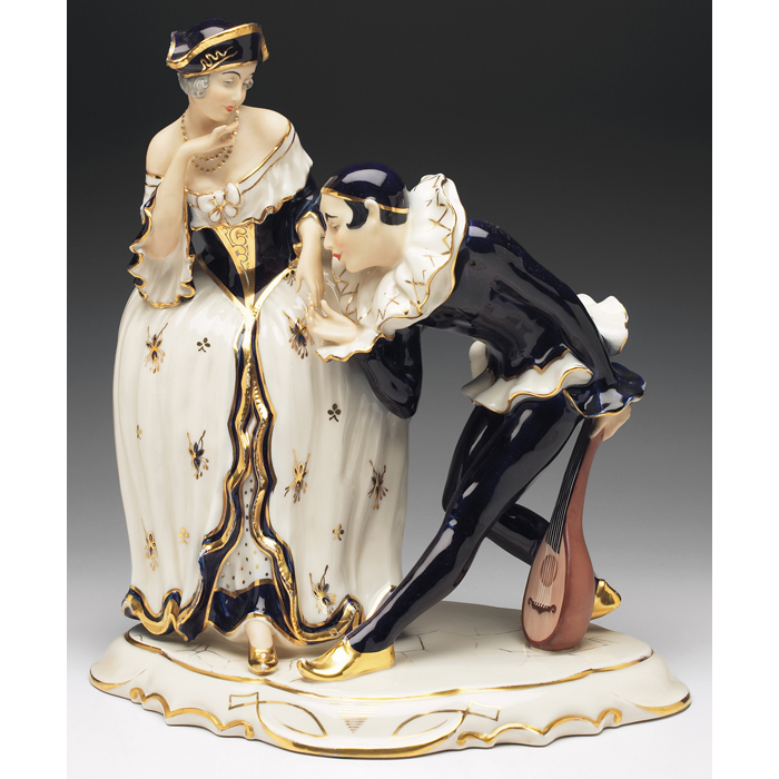 Appraisal: Royal Dux Bohemia sculpture porcelain form with a lady and