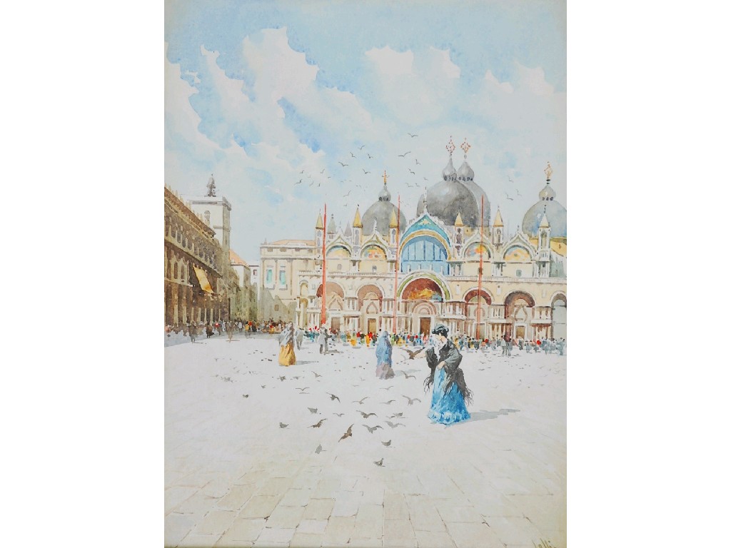 Appraisal: LOLLI twentieth century WATERCOLOUR St Mark's Square Venice signed x