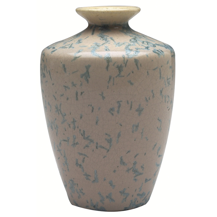 Appraisal: Norwetta vase shouldered shape covered in an ivory glaze with