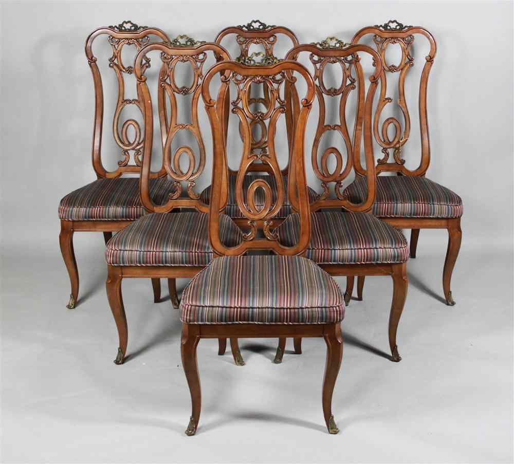 Appraisal: SET OF SIX FRENCH LOUIS XV STYLE HIGH-BACK DINING CHAIRS