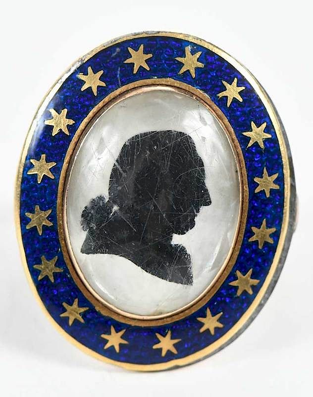 Appraisal: kt George Washington Mourning Ring silhouette of George Washington blue