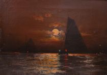 Appraisal: Dorion American School th Century Evening Seascape Oil on canvas