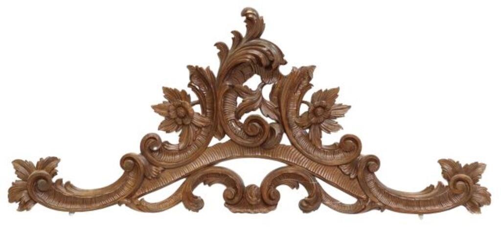 Appraisal: Italian Rococo style carved wood crest th c with foliate