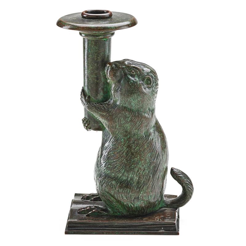 Appraisal: TIFFANY STUDIOS Rare Rowfant Club candlestick Condition Report Complete with