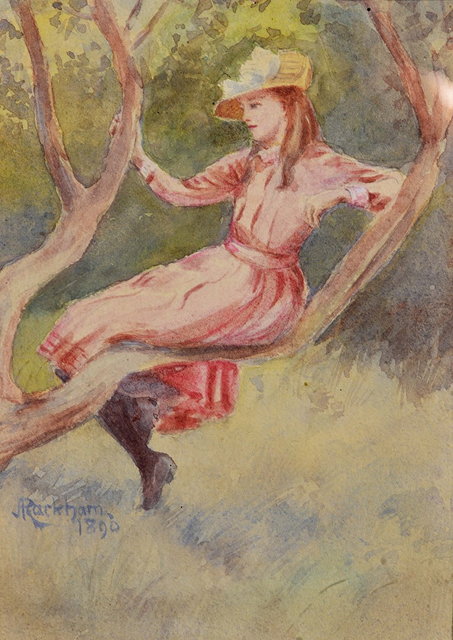 Appraisal: A RACKHAMA young girl reclining on a tree branch signed