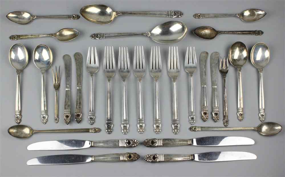 Appraisal: INTERNATIONAL SILVER '' ROYAL DANISH'' STERLING FLATWARE SERVICE marked Royal