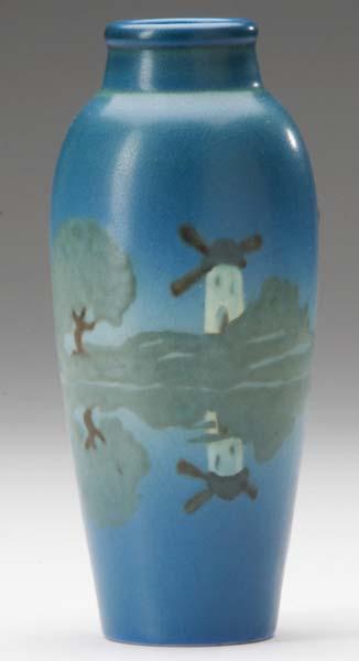 Appraisal: ROOKWOOD Unusual small ovoid Vellum vase by Sallie Toohey with