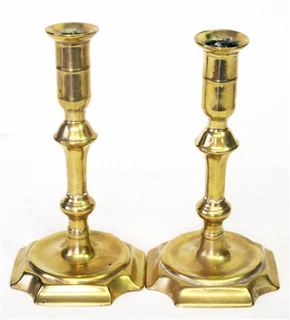 Appraisal: Pair of brass candlesticks th century