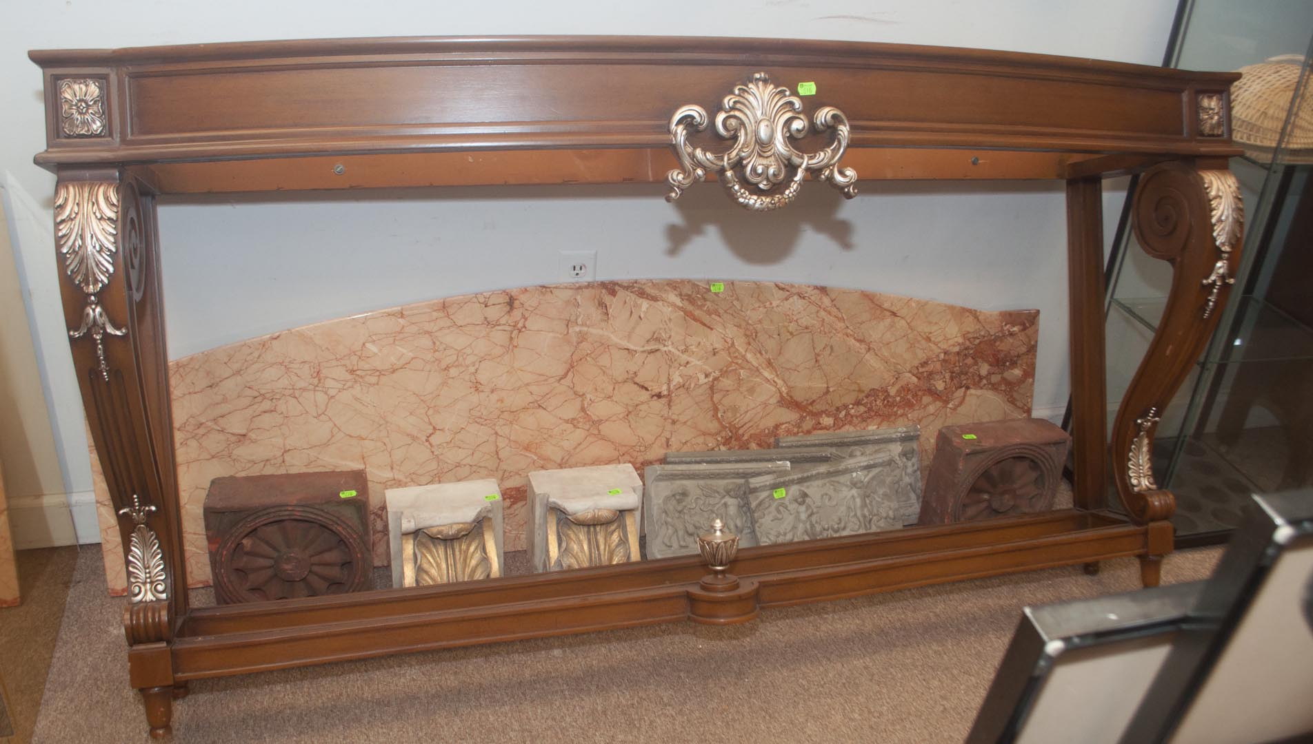 Appraisal: Marble top wall table