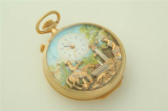 Appraisal: THE HUNTSMAN'S REST REUGE A SAINTE CROIX MUSICAL AUTOMATON POCKET