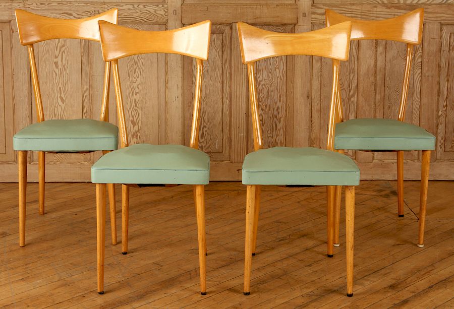 Appraisal: SET SYCAMORE CHAIRS MANNER OF GIO PONTI C A set