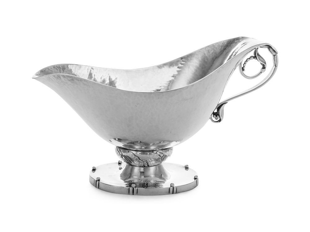 Appraisal: A Danish Silver Sauce Boat A Danish Silver Sauce Boat