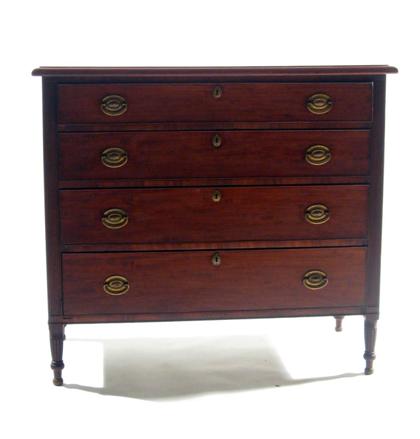 Appraisal: Classical mahogany chest of drawers Rectangular top with molded edge