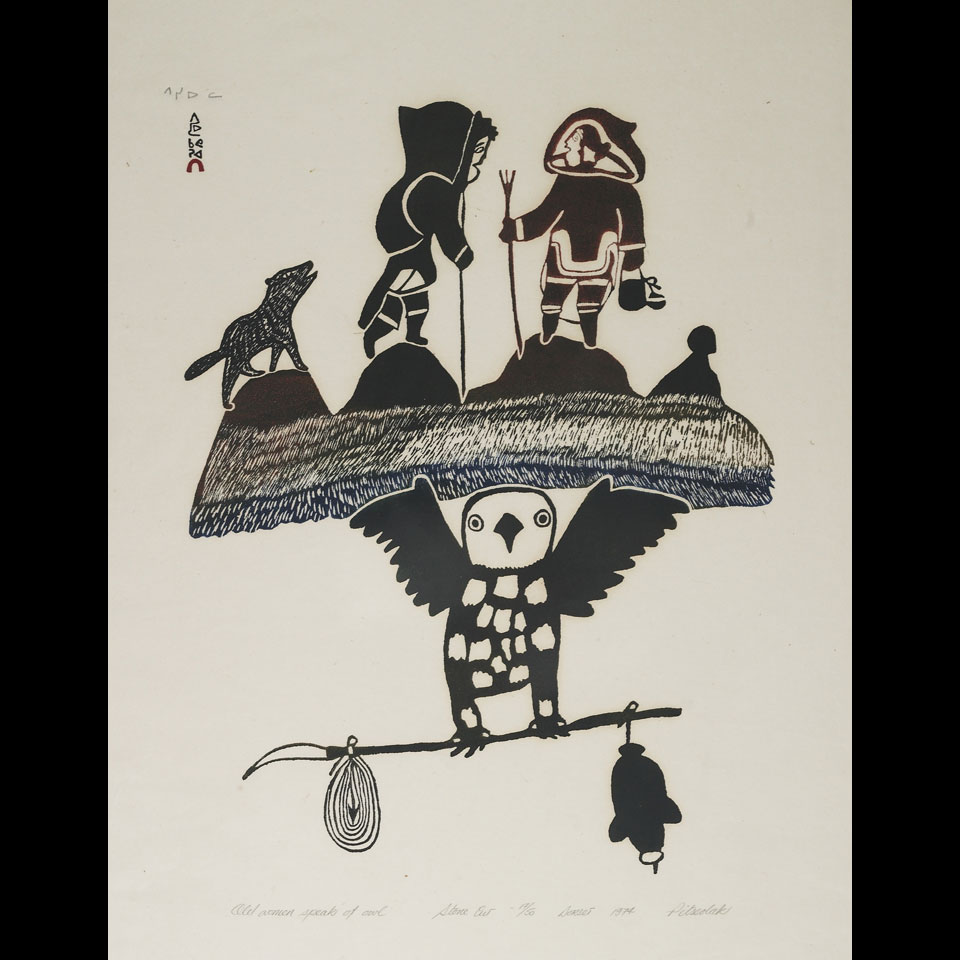 Appraisal: PITSEOLAK ASHOONA - E - Cape Dorset OLD WOMAN SPEAKS