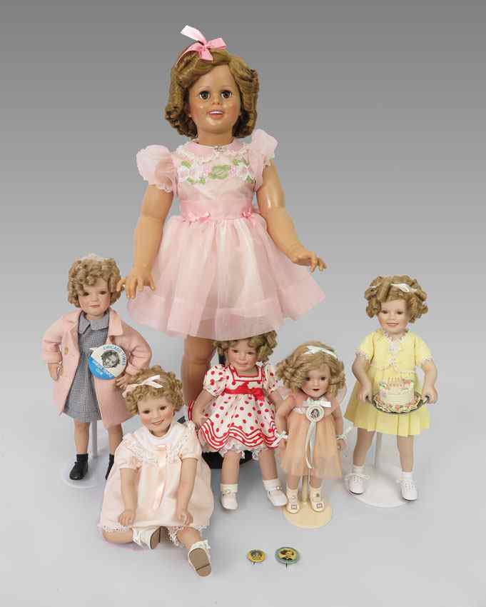 Appraisal: MODERN SHIRLEY TEMPLE DOLLS porcelain to include makers Susan Wareen