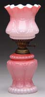 Appraisal: SCARCE PINK CASED MINI LAMP S - Dark pink shading