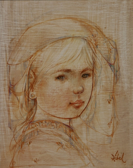 Appraisal: Edna Hibel American b Portrait of a Young Girl in