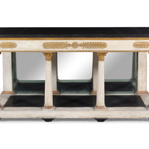 Appraisal: An Italian Neoclassical Painted and Parcel Gilt Marble-Top Console Table