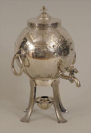 Appraisal: Gorham Silverplate Spherical Hot Water Urn in Provenance From the