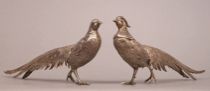 Appraisal: A Pair a Silver Pheasants circa Early Mid th Century