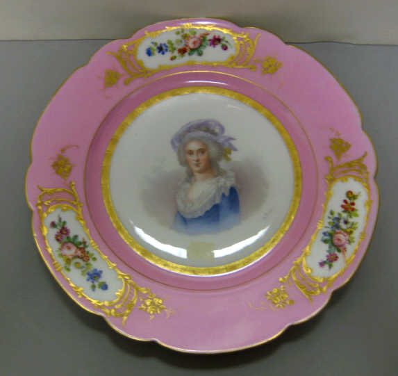 Appraisal: SEVRES STYLE PORCELAIN PORTRAIT PLATE Depicting Princess des Deux -