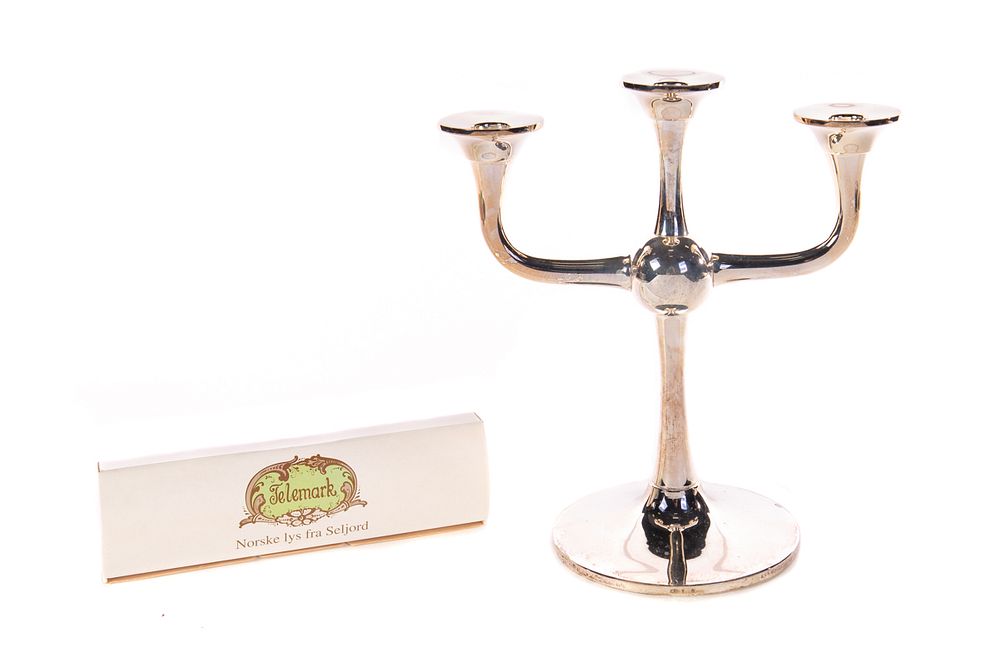 Appraisal: Karl Jorgen Otteren Silver Candleabra Karl Jorgen Otteren Silver Candleabra