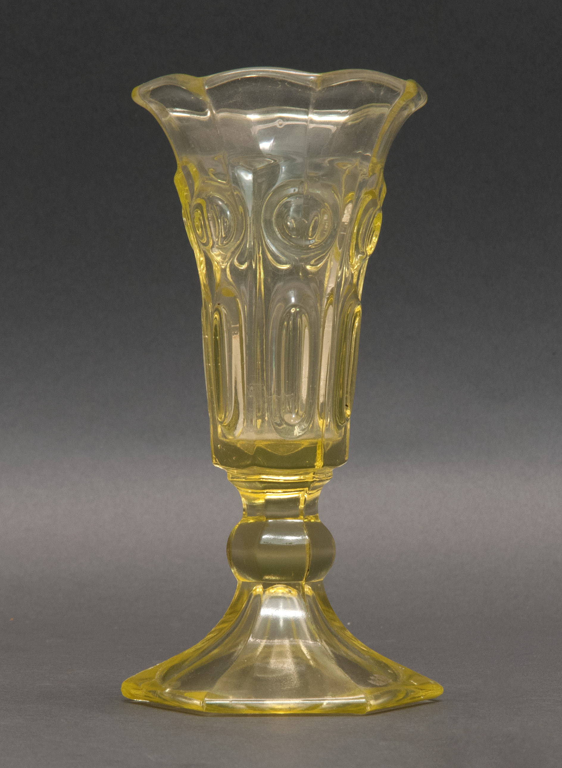 Appraisal: SANDWICH GLASS COMPANY PRESSED GLASS VASE Mid- th CenturyIn Loop