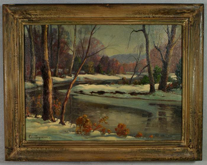 Appraisal: George Gardner Symons American - o canvasboard Icy Waters Berkshire