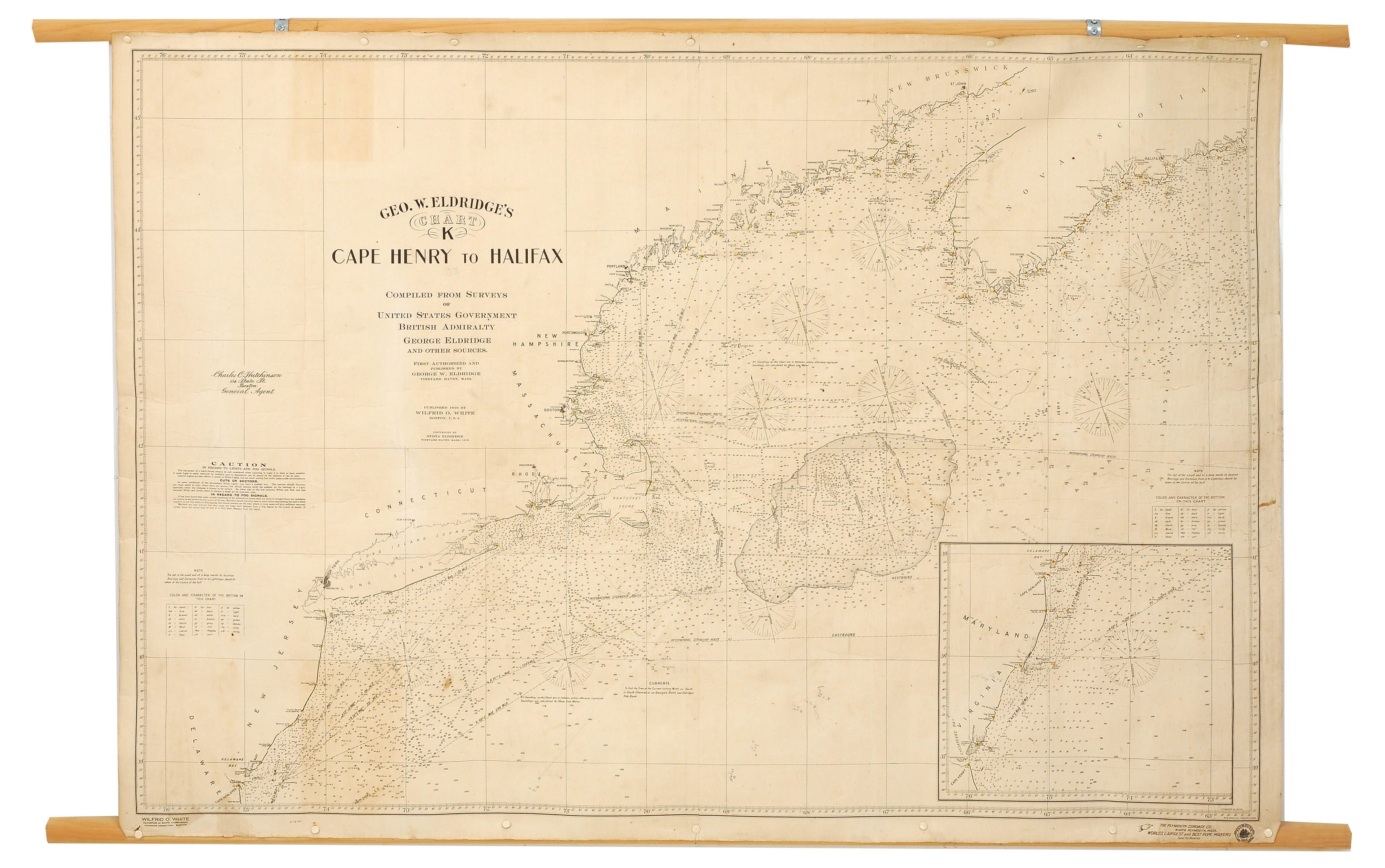 Appraisal: GEORGE ELDRIDGE CHART K CAPE HENRY TO HALIFAX First Quarter