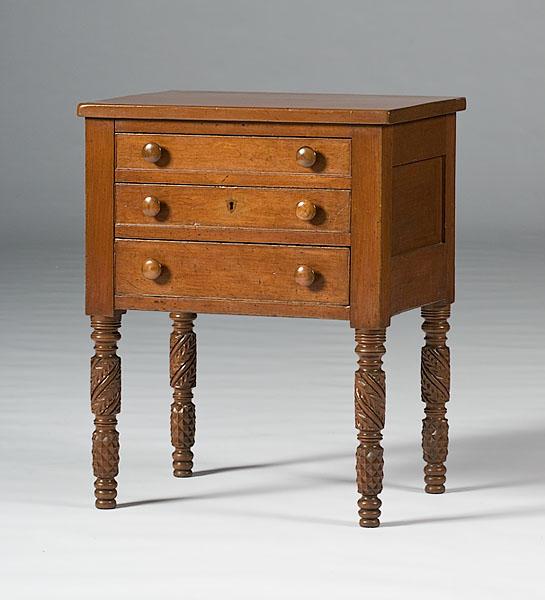 Appraisal: OHIO LATE CLASSICAL CHERRY THREE-DRAWER STAND attributed to Ross County