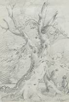 Appraisal: Drawing Signed R Wilson Untitled drawing on paper of an