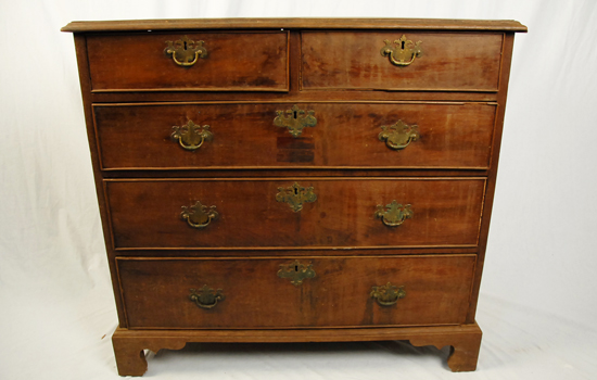 Appraisal: A L th C Chest of Drawers mahogany with yellow