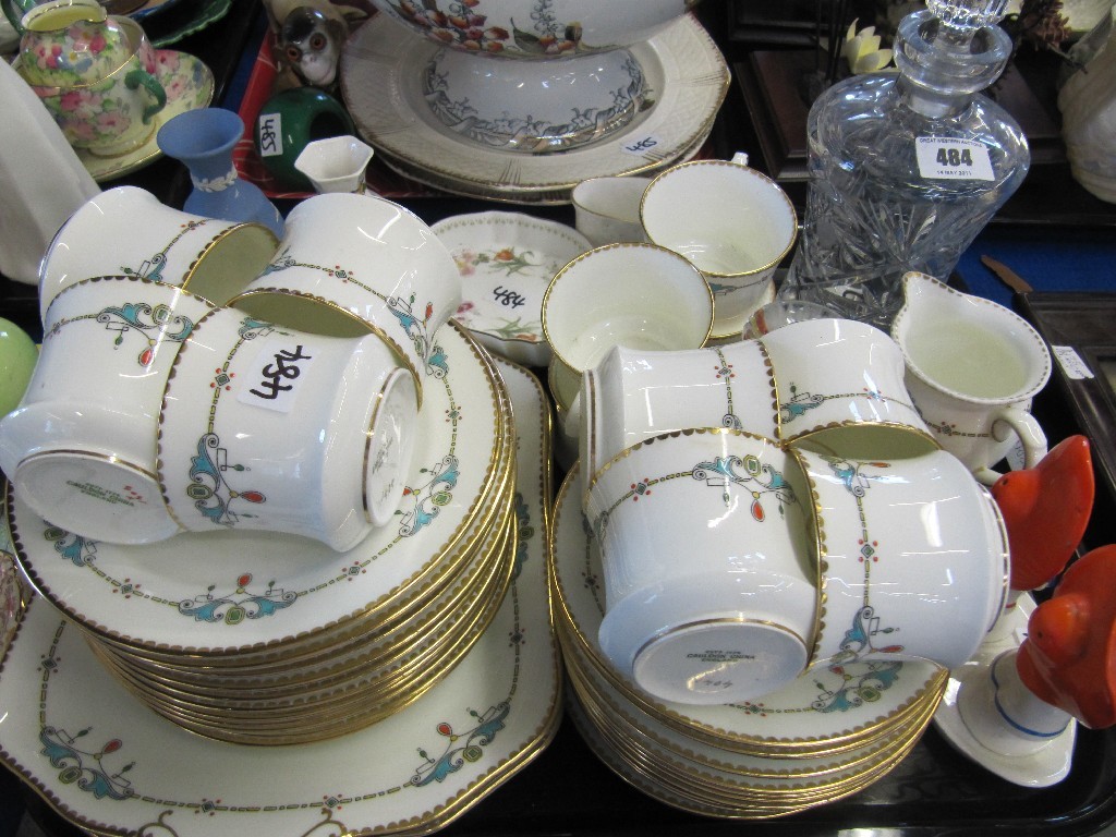 Appraisal: Tray lot of assorted ceramics to include Cauldon Art Deco