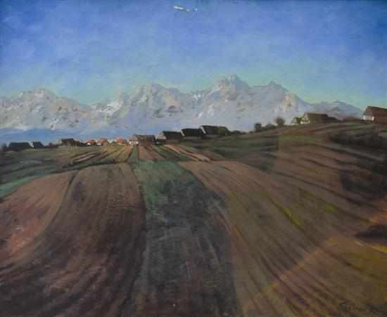 Appraisal: Edmund Gwerk Slovakian - Tatra Mountain oil on canvas signed