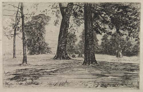 Appraisal: JAMES A M WHISTLER Greenwich Park Etching on cream wove