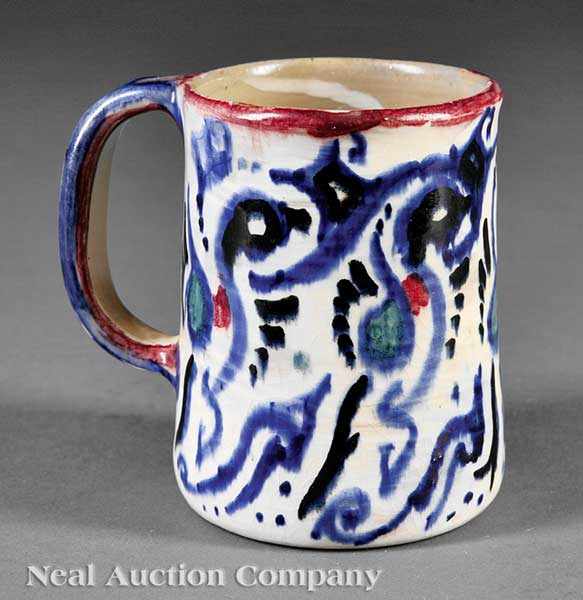 Appraisal: A Shearwater Art Pottery Mug c decorated by Walter Anderson