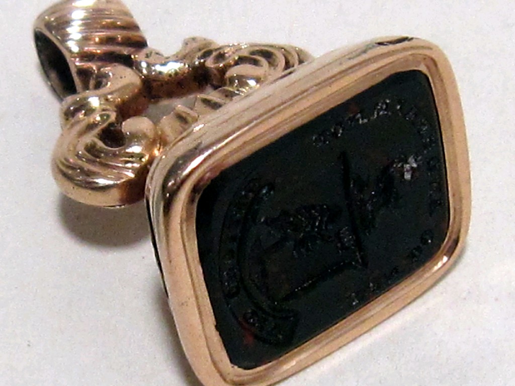 Appraisal: Victorian bloodstone Armorial seal