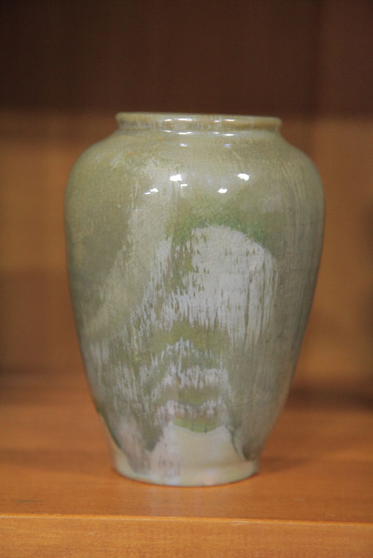 Appraisal: PEWABIC POTTERY VASE Tapered form vase with green over blue