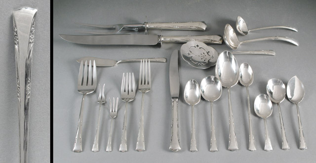 Appraisal: GORHAM STERLING FLATWARE STORAGE CHEST pieces Flatware in the Greenbrier