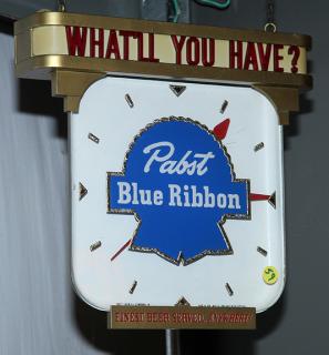 Appraisal: Pabst Blue Ribbon light up clock x Pabst Blue Ribbon