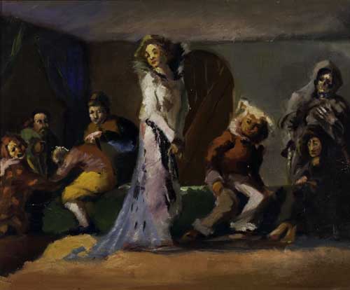 Appraisal: JAMES A PORTER - The Masquerade Oil on canvas circa