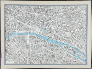 Appraisal: Map of Paris a Vol D'Oiseau Centre published by B