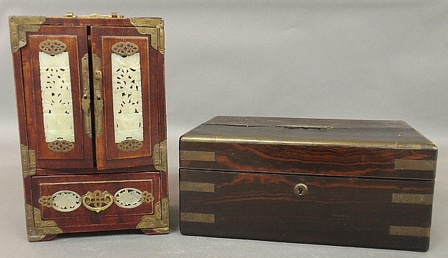 Appraisal: - Brass-bound rosewood lap desk late th c h x