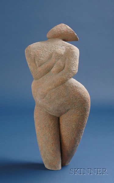 Appraisal: Donna Polseno Sculpture Ceramic Virginia Figure of a woman with