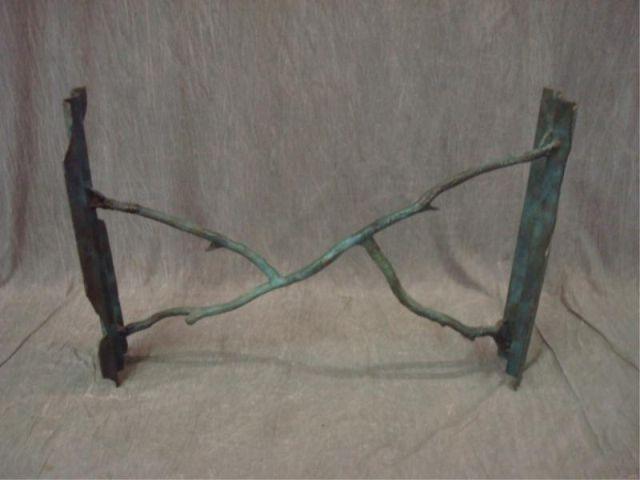 Appraisal: Bronze Tree Form Console Base Signed and with green patina